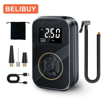 BELIBUY Portable Tire Inflator Rechargeable Electric Inflator For Car Bicycle Digital Air Compressor Football Ball Inflator Pump