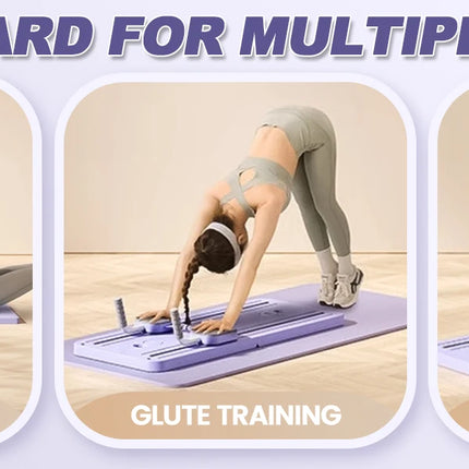6IN1 Fitness Board + Waist Belts Multifunctional Abdominal Board Push-Ups Stands Pilates Board Home Exercise Gym Equipment