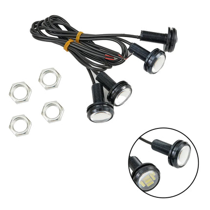 4pcs 12V 15W White LED DRL Car Work Light Daytime Running Lights Backup Lamp Reverse Light Replacement Car Accessories Parts