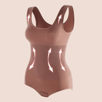 Body Shapewear for Women Seamless Solid Shaping Full Bodysuit Crew Neck Tummy Control Slimming Body Shaper Underwear & Shapewear