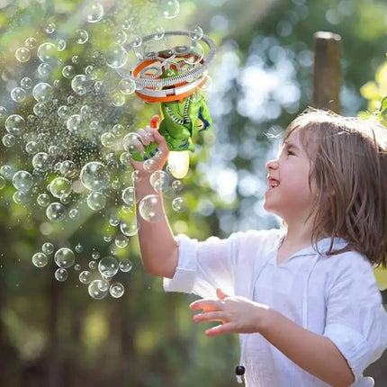 Fan Dinosaur Bubble Machine Auto Bubble Machine Electric Fun Bubbles Maker Kids Bubble Dinosaur Outdoor Toys Gifts for Boys Girl