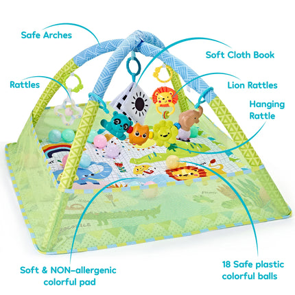 Educational Baby Play Gym Play Mat 0-12 Months Tummy Time Round Play Crawling Mat Kids Activity Gym Mat Kids Sensory Toys Gifts