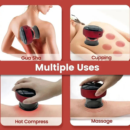 Electric Cupping Device Smart Heating Body Scraping Skin Guasha Massager Physical Fatigue Relief Suction Cup Vacuum Instrument