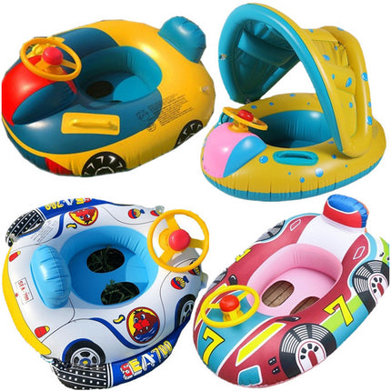 Inflatable Baby Swimming Rings Seat Floating Sun Shade Toddler Swim Circle Fun Pool Bathtub Beach Party Summer Water Toys
