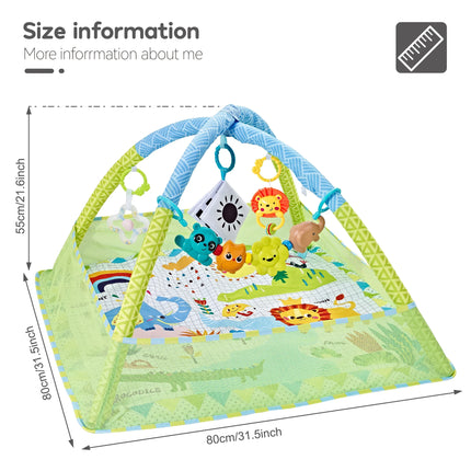 Educational Baby Play Gym Play Mat 0-12 Months Tummy Time Round Play Crawling Mat Kids Activity Gym Mat Kids Sensory Toys Gifts