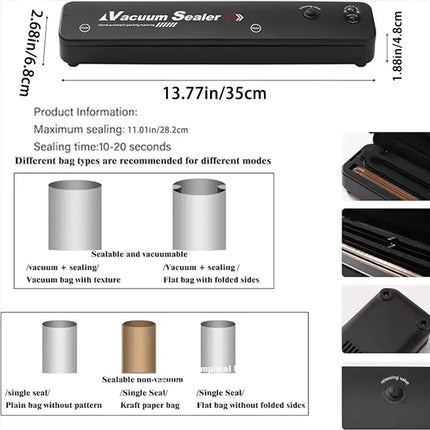 Food Sealing Portable Home Vacuum Kitchen Helper 220V Automatic Packaging Machine Food Vacuum Sealing Machine