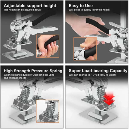 Multifunction Hand Lifting Tool Labor-Saving Arm Jack Door Lifting Cabinet Board Height Adjuster Anti-Slip Hand Elevator Tools