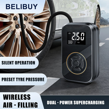 BELIBUY Portable Tire Inflator Rechargeable Electric Inflator For Car Bicycle Digital Air Compressor Football Ball Inflator Pump