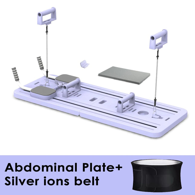 6IN1 Fitness Board + Waist Belts Multifunctional Abdominal Board Push-Ups Stands Pilates Board Home Exercise Gym Equipment