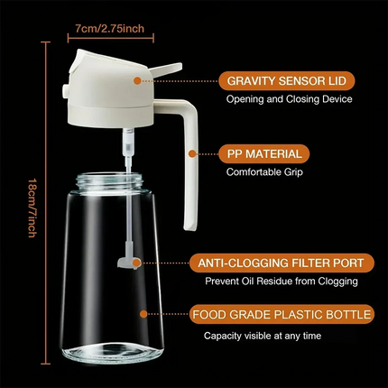 Multi-functional Kitchen Oil Bottle Spray Oil Pouring Two-in-one Food-grade Material Is Not Easy To Damage 500ML Large Capacity