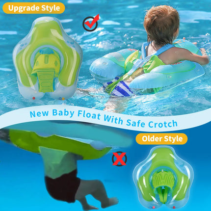 Pvc Inflatable Baby Swimming BOBO Float With Sunshade Canopy Seat Pocket For Toddlers Infant Kids Age 1-3 Pool Beach Arm Floatie