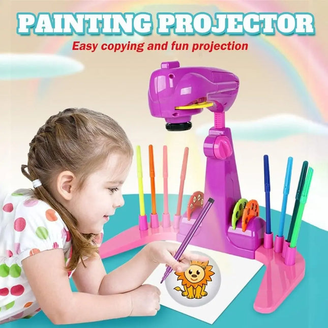 Adjustable Kids Projection Drawing Toy Erasable with 32 Cartoon Patters Smart Sketcher Projector Smart Art Sketcher Projector