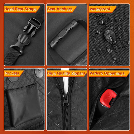 Dog Car Back Seat Extender Pet Backseat Cover Protector Hammock Carrier Mat Waterproof Seat Safety Cover Hard Bottom for Dogs