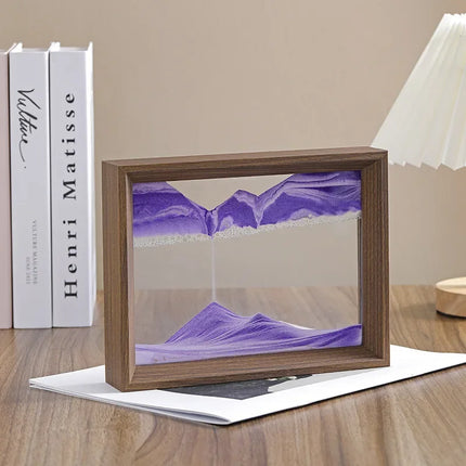 Wooden Frame Sandscape Moving Sand Art Picture 3D Quicksand Liquid Hourglass Craft Flowing Sand Painting Office Home Decor Gifts
