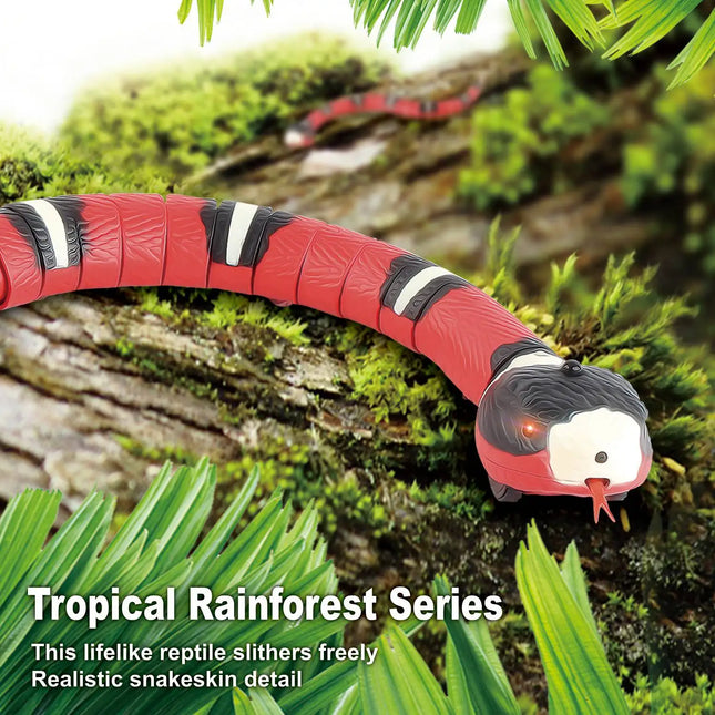 Smart Sensing Snake Toy,Cat Interactive Toys USB Rechargeable Realistic Simulation Electric Snake Toy