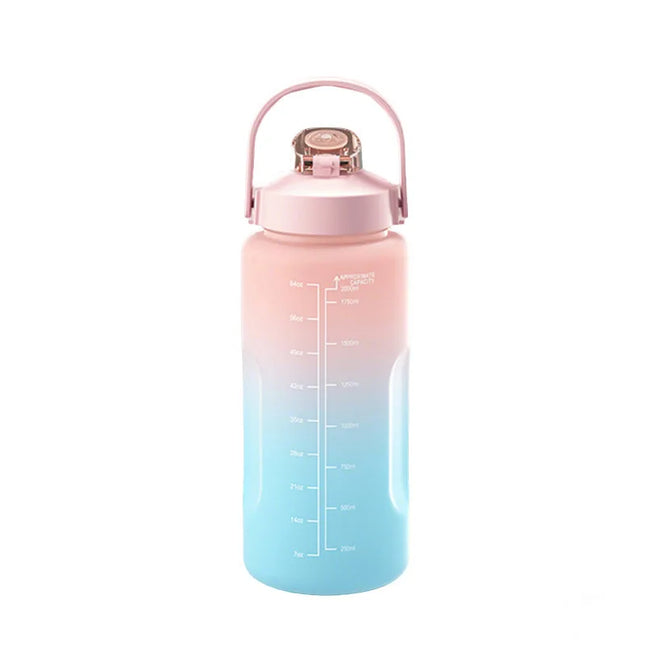 Water Bottle 2L 64oz with Handle Large Capacity Sports Water Cup with Straw Outdoor Home Fashion