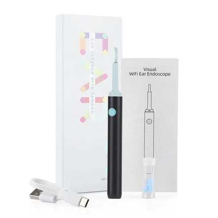 Rechargeable Ear Cleaner High Precision Ear Wax Removal Tool with Camera 6pcs LED Light Wireless Otoscope Smart Ear Cleaning Kit