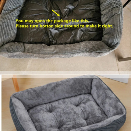 Bed for Dog Cat Pet Square Plush Kennel Medium Small Dog Sofa Bed Cushion Pet Calming Dog Bed House Pet Supplies Accessories